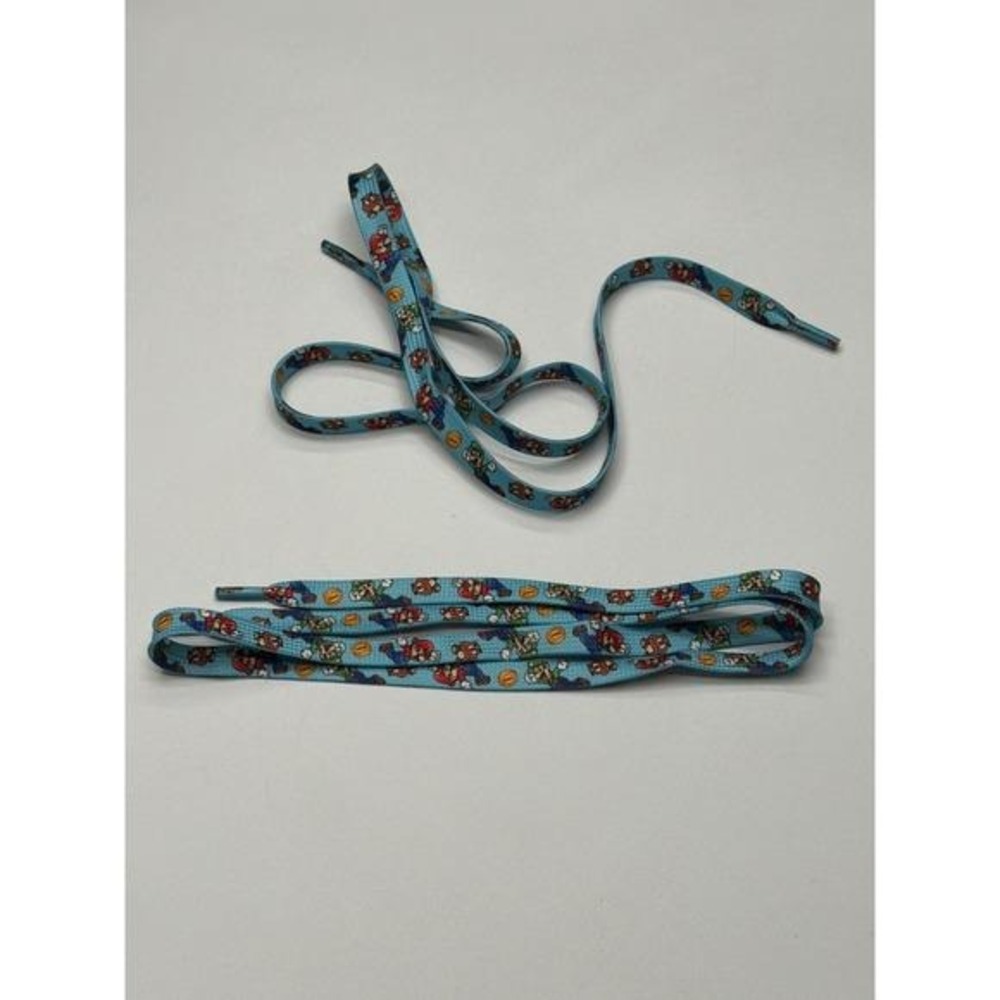Nintendo Super Mario Bros Shoelaces Turquoise Character Print 40 inches